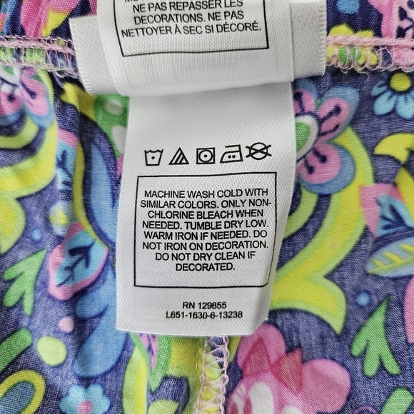 Disney Parks Minnie Mouse Floral Paisley Bright Colorful Cotton Pajama Pant S - Picture 4 of 9